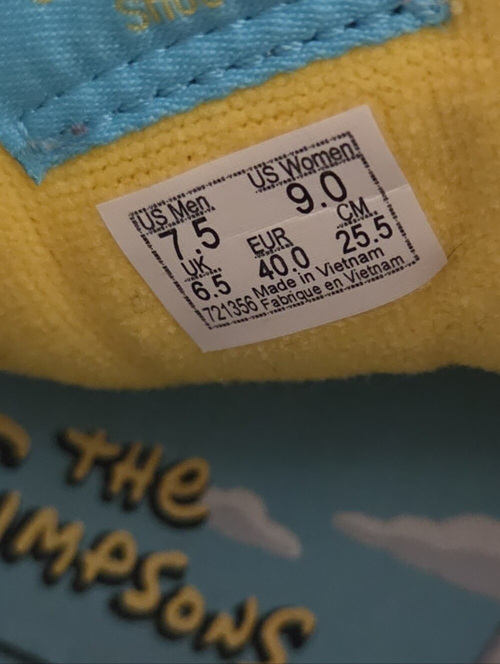 Vans X Lisa Simpson Purple High-Top Sneakers with Yellow Laces - Picture 4 of 7